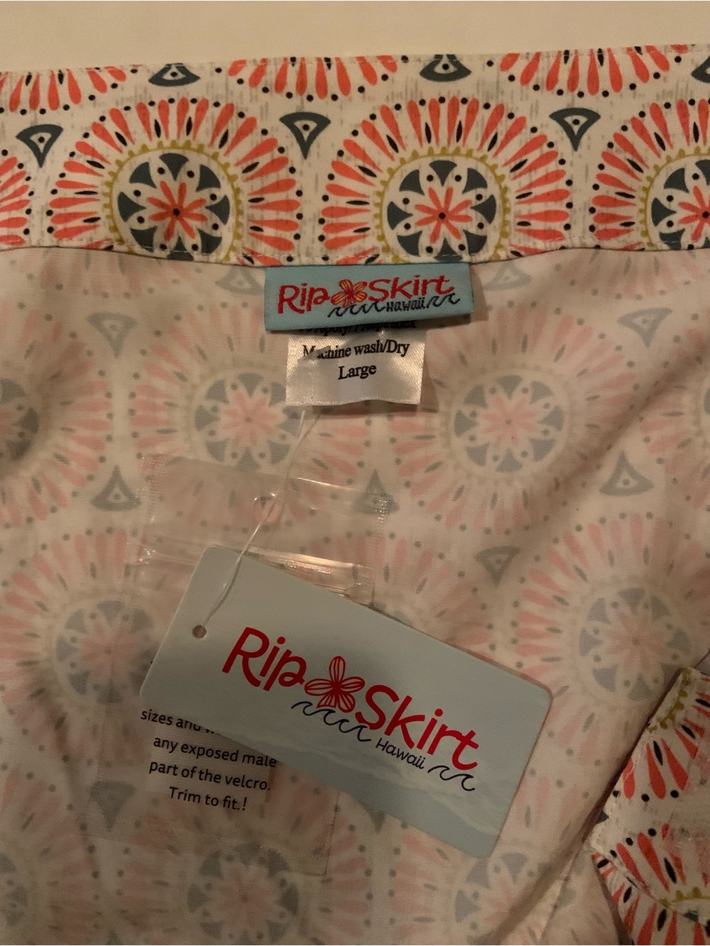 RipSkirt Hawaii Adjustable Wrap Skirt “MarcelloSpice” Print Size Large NWT - Picture 5 of 12